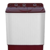Front Load: "Front-load washing machine with digital LED display and stainless steel drum." Top Load: "Silver fully-automatic top-load washing machine with a glass lid and touch control panel."